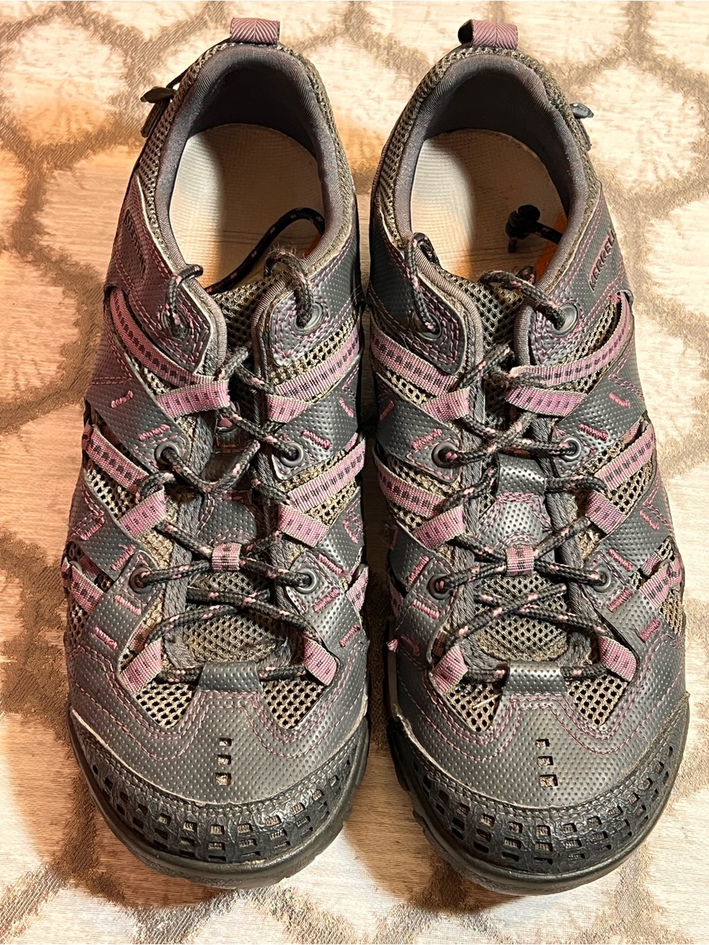 Merrell Women's Gray and Pink Athletic Water-Ready Hiking Shoes